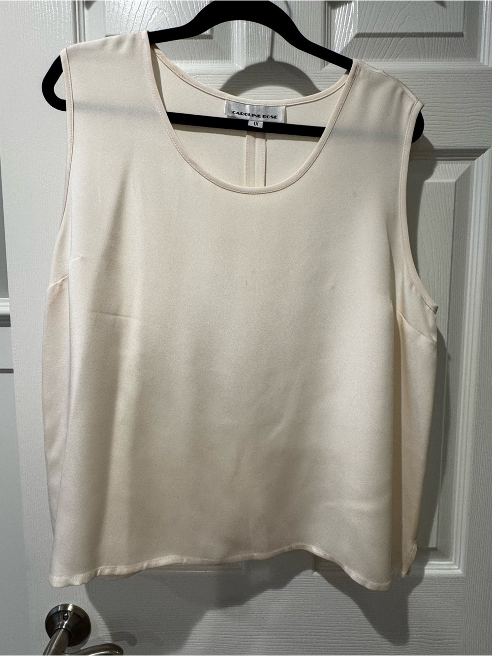 Caroline Rose Cream Scoop Neck Sleeveless Camisole